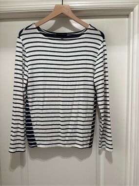 Women’s Hye Park & Lune blue & white stripe long sleeve soft tee size 1(S) NWT